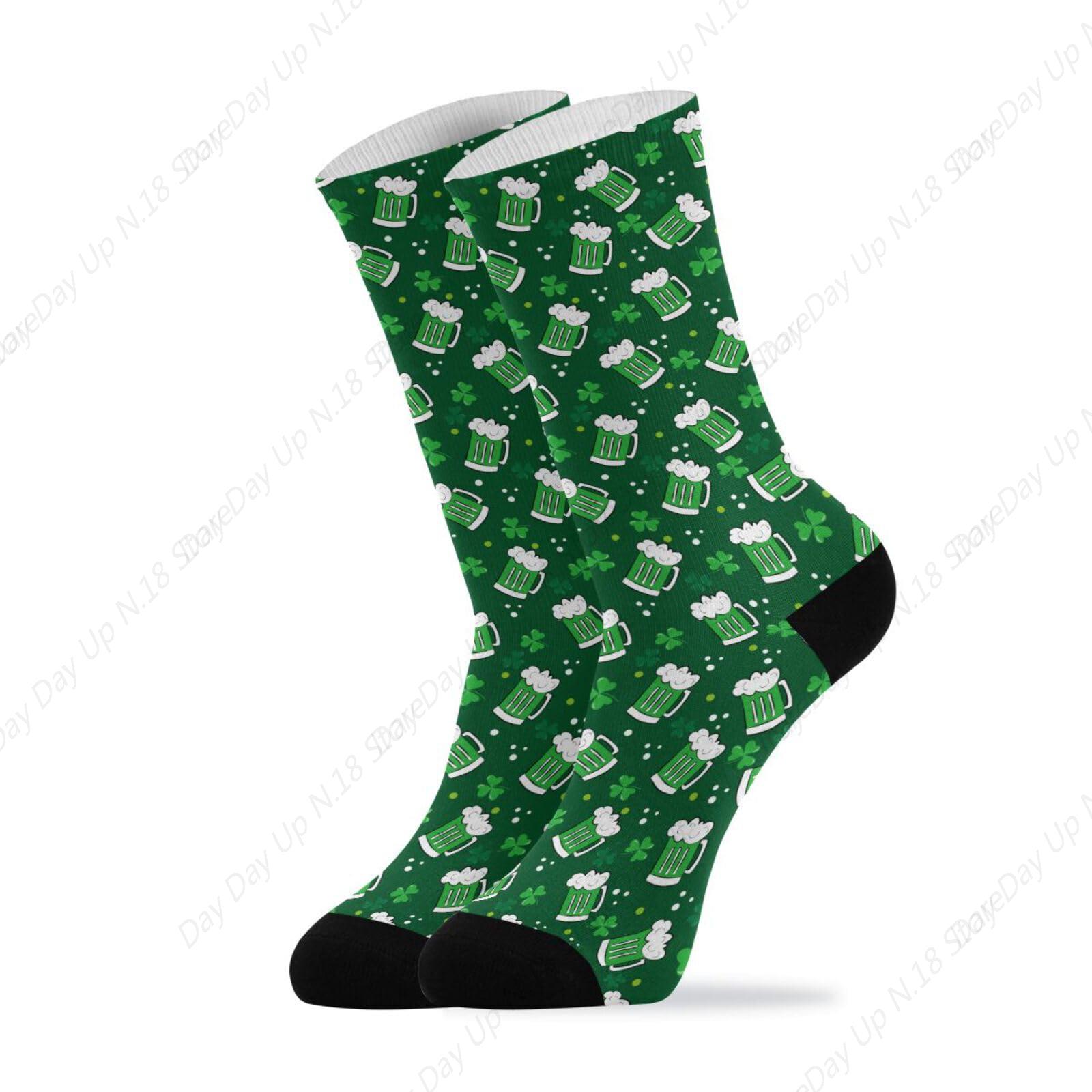 Cotton Crew Sock Pack - الأخضر البرسيم ورقة البيرة عيد القديس