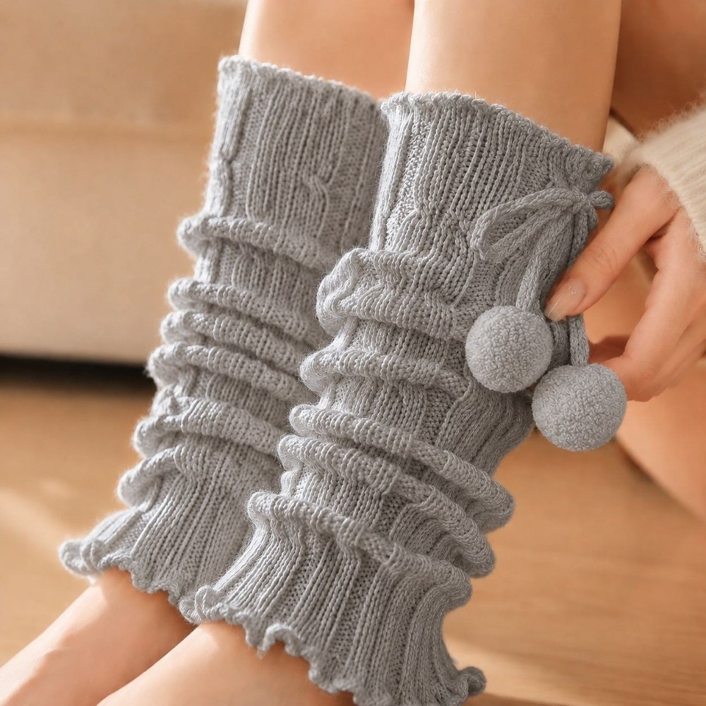 Boot Sock Slouchy - دفايات أرجل محبوكة بحواف مكشكشة ونمط