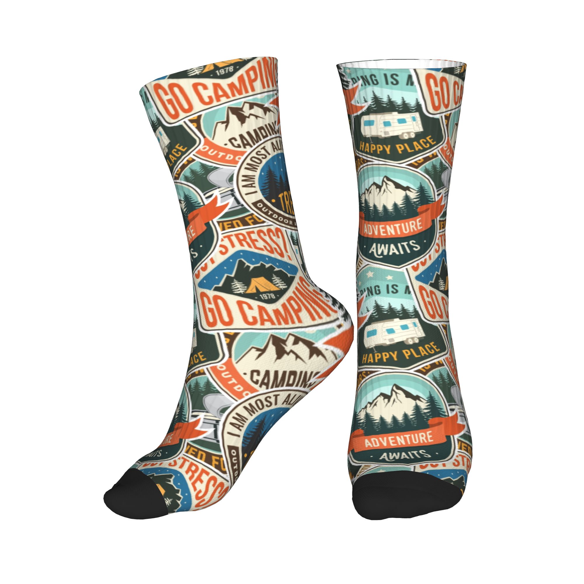 Dress Sock Men - جوارب رجالية عصرية بتصميم شارة تخييم