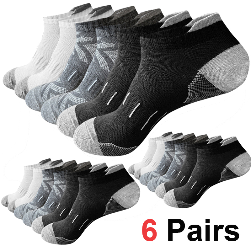 Athletic Sock Cushion - 6/12 أزواج من جوارب الكاحل الرجالية