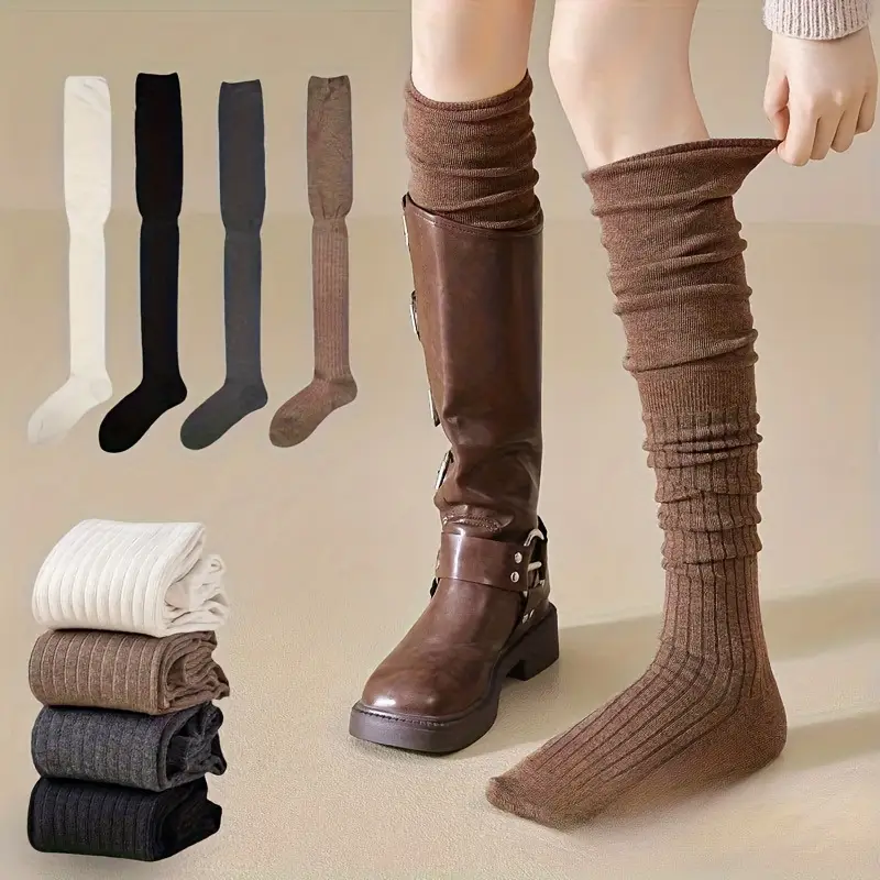 1-10Pairs المرأة فوق الركبة ال - مراجعة Boot Sock Slouchy وسعره
