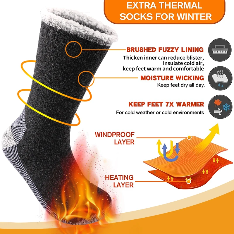 3 أزواج عالية الجودة رشاقته ال - مراجعة Thermal Sock Winter وسعره