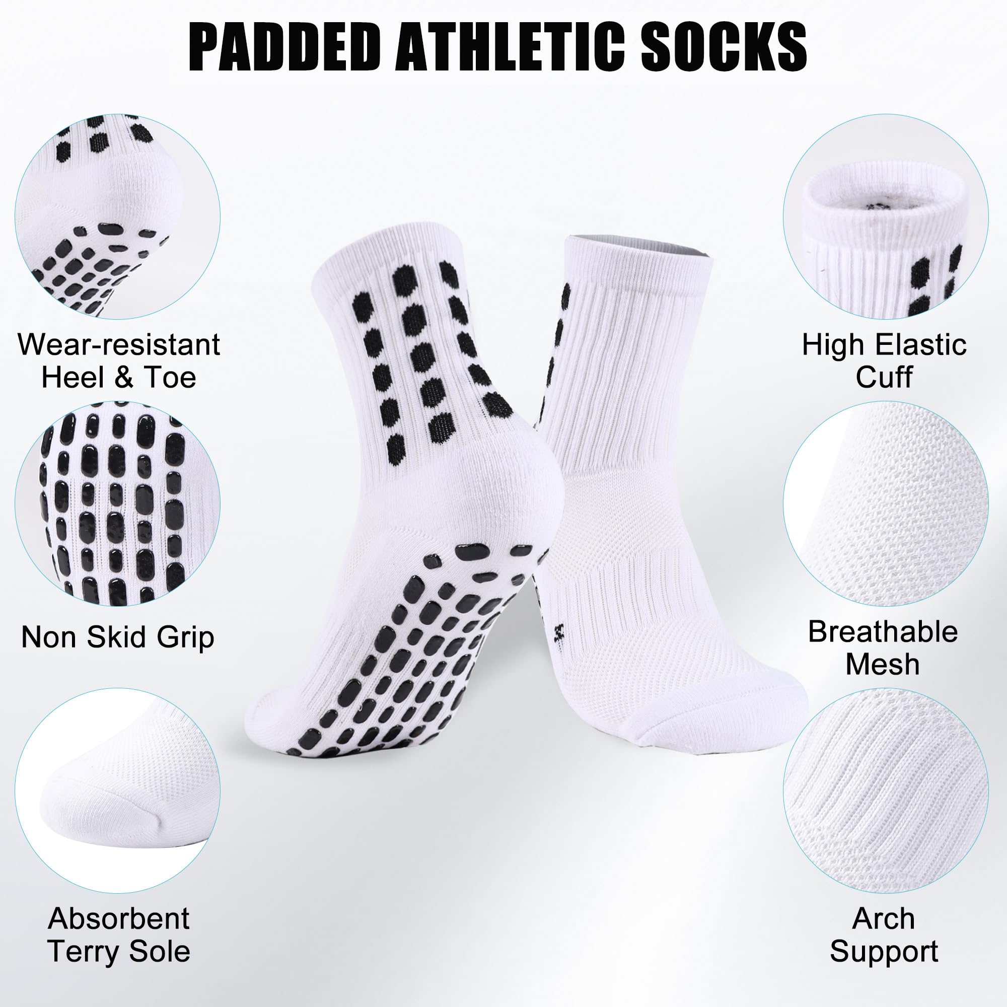 4/8 أزواج من جوارب كرة القدم ل - مراجعة Athletic Sock Cushion وسعره