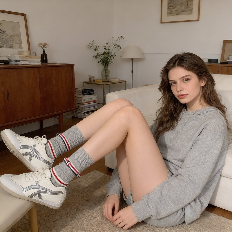 جوارب نسائية مخططة من القطن ال - مراجعة Cotton Crew Sock Pack وسعره